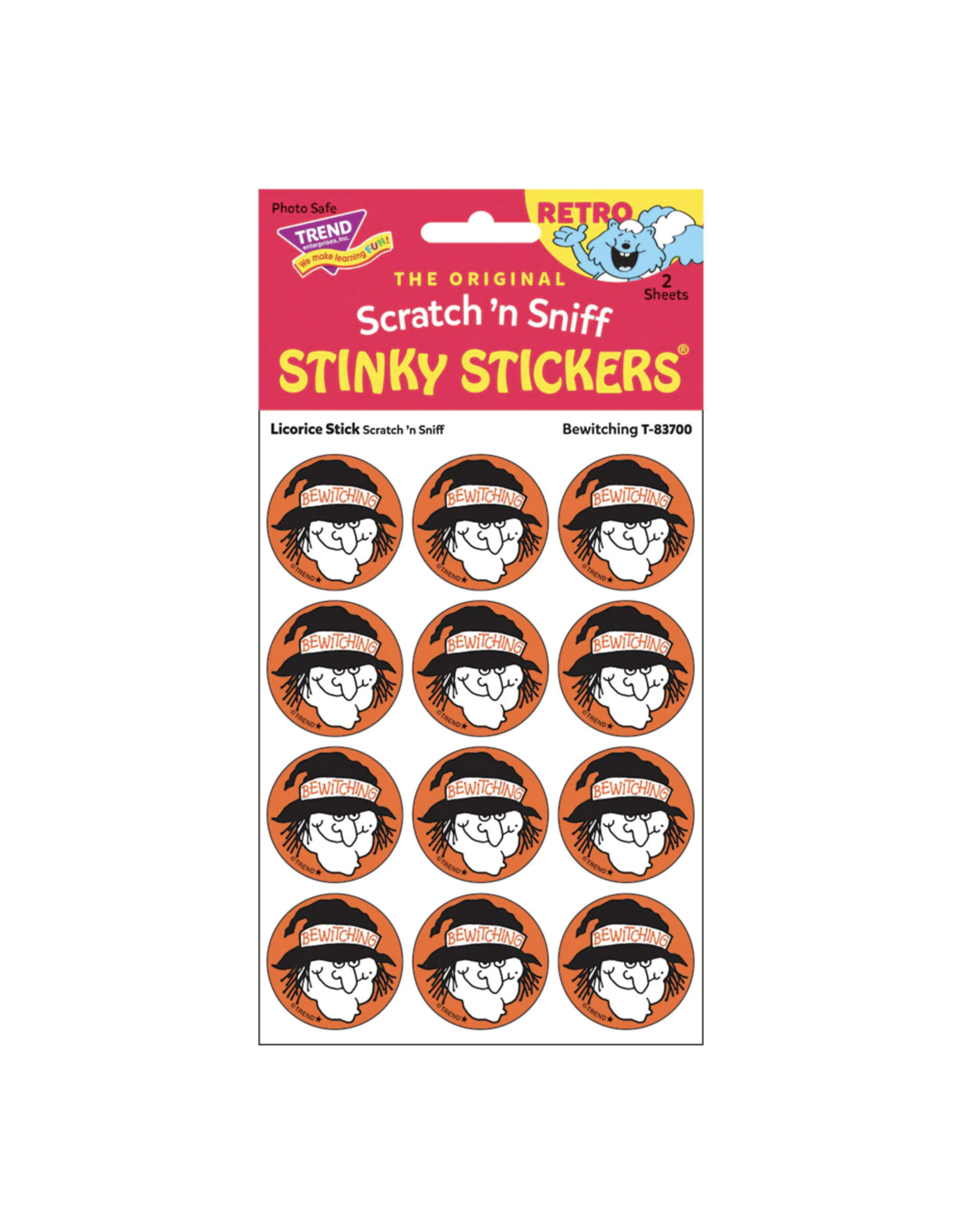 Trend Enterprise Bewitching - Licorice Stick Scent Retro Scratch 'n Sniff Stinky Stickers