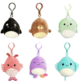 Squishmallows Squishmallows 3.5" Sealife Corduroy Squad Clip Assorted