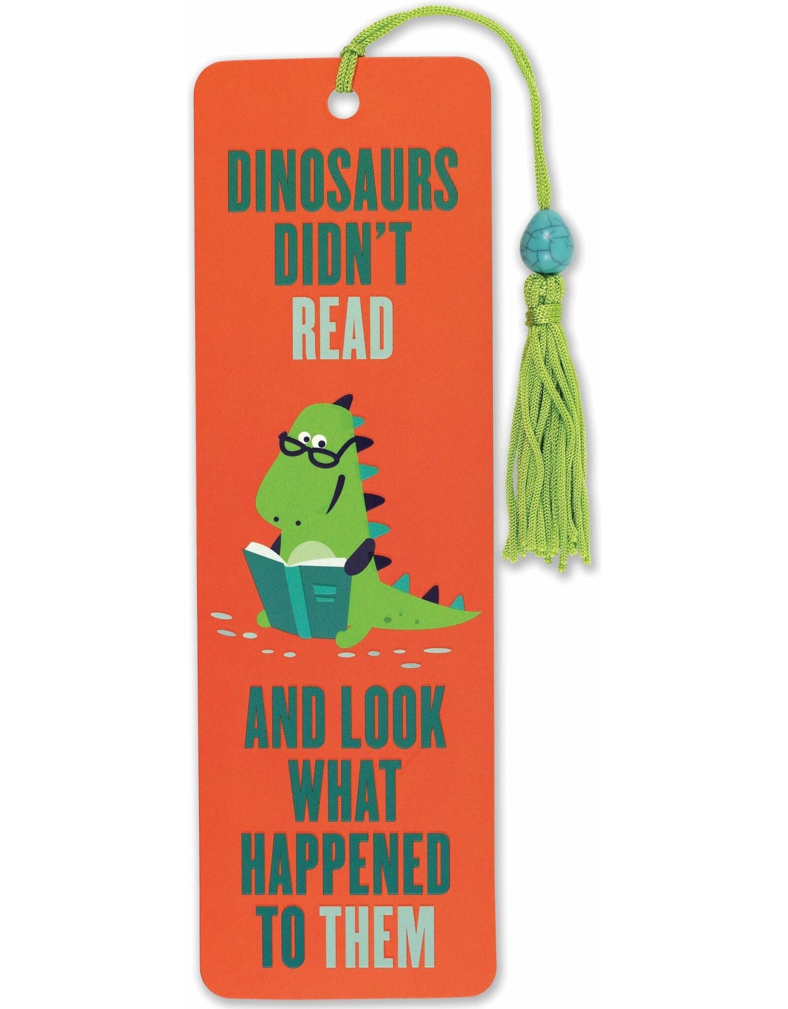 Peter Pauper Press Dinosaurs Didn't Read Beaded Bookmark