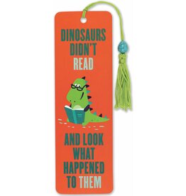 Peter Pauper Press Dinosaurs Didn't Read Beaded Bookmark