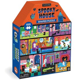 Mudpuppy Spooky House 100pc House-Shaped Puzzle