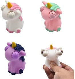 3.5" Unicorn Popping Eyes Squishy Assorted