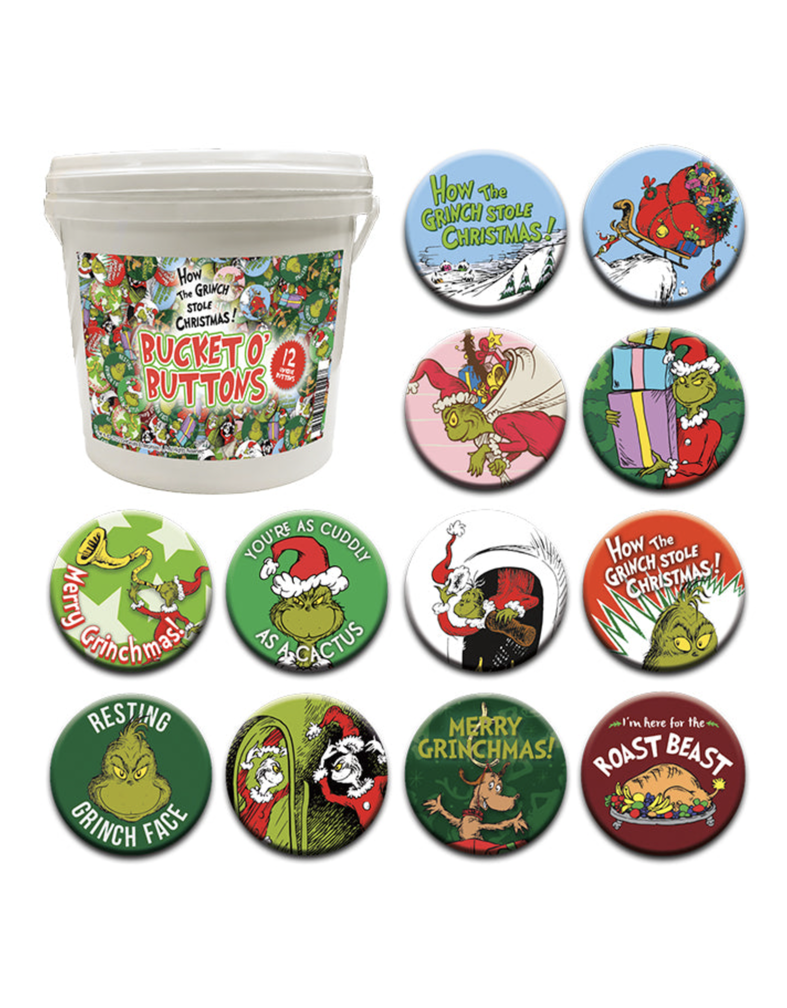 NMR Grinch Christmas Buttons Assorted CLEARANCE FINAL SALE