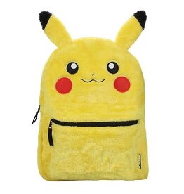 Bioworld Pokemon Pikachu Action Reversible 16" Plush Backpack with Ears