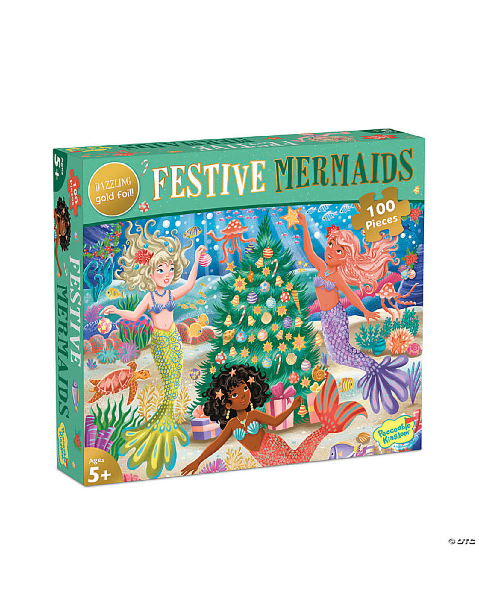 Peaceable Kingdom Holiday Festive Mermaids 100pc