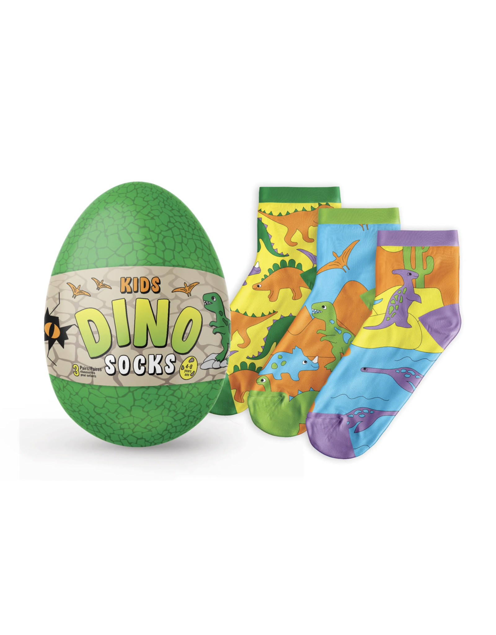 Main & Local Kids' 3 Pack Dinosaur Socks