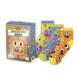 Main & Local Kids' 3 Pack Monsters Socks