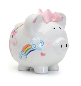 Unicorns & Rainbows Ceramic Piggy Bank