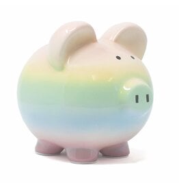 Rainbow Ombre Ceramic Piggy Bank