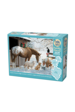 Cobble Hill Winter Barnyard 350 pc Family Puzzle