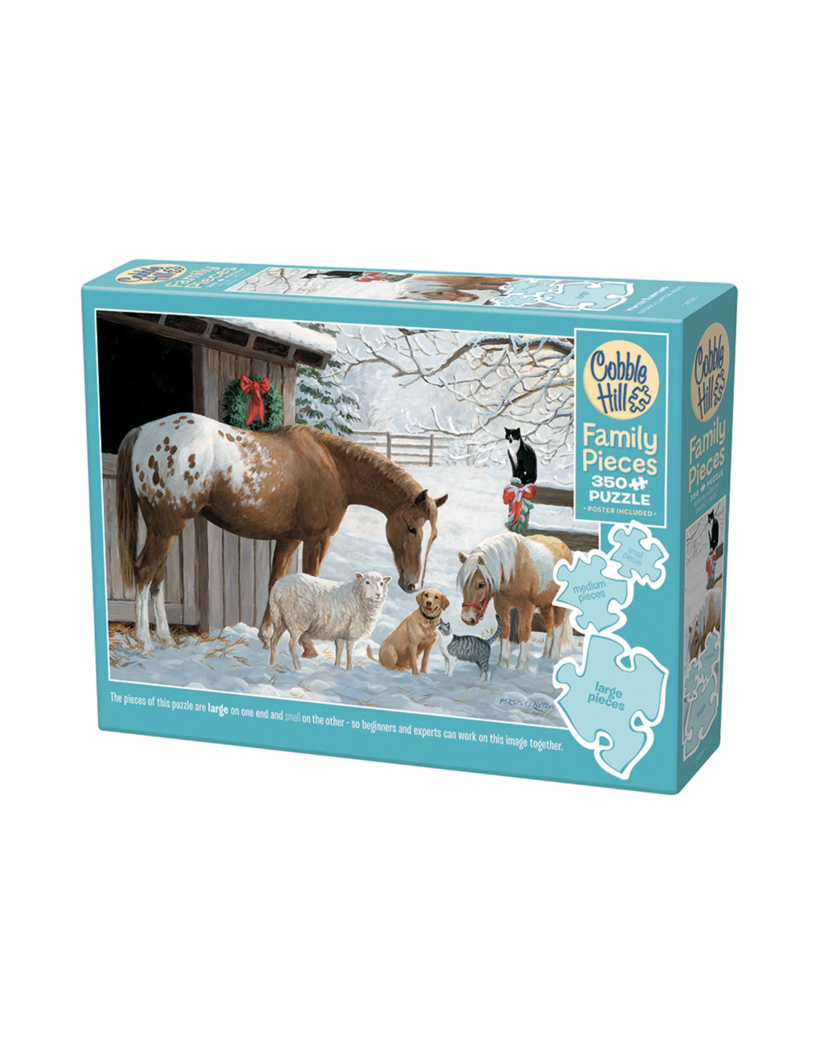 Cobble Hill Winter Barnyard 350 pc Family Puzzle