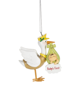 Ganz Stork Ornament - Baby's First