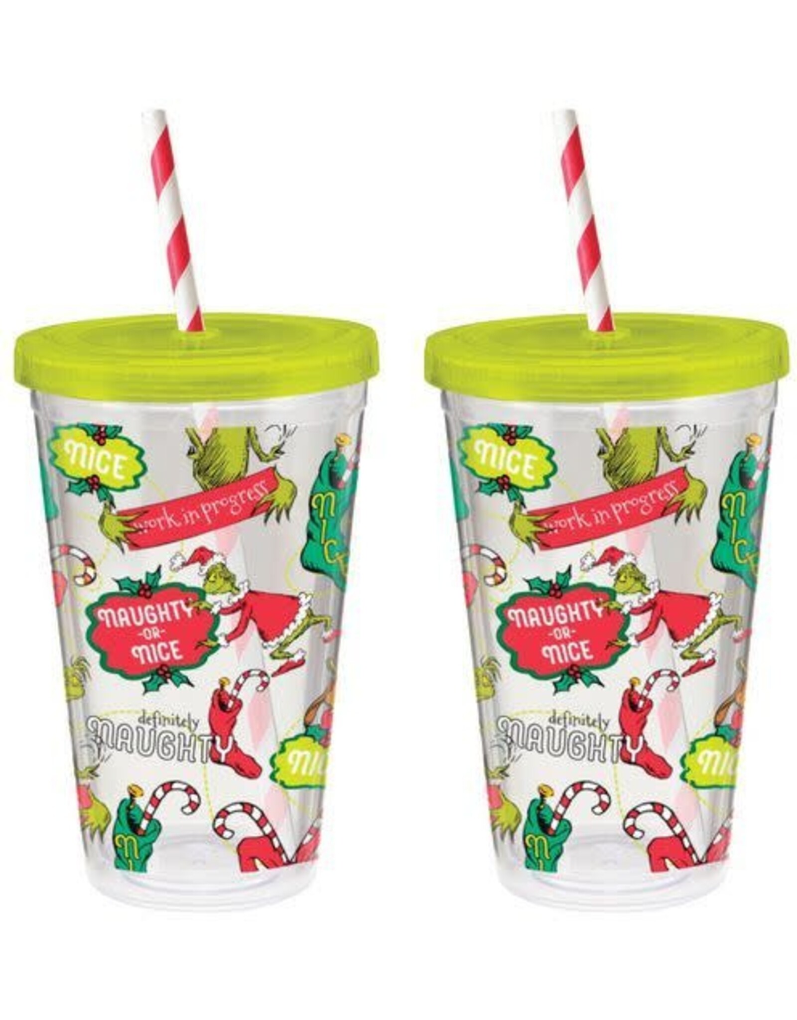 Bioworld The Grinch - Acrylic Grinch Cup with Straw