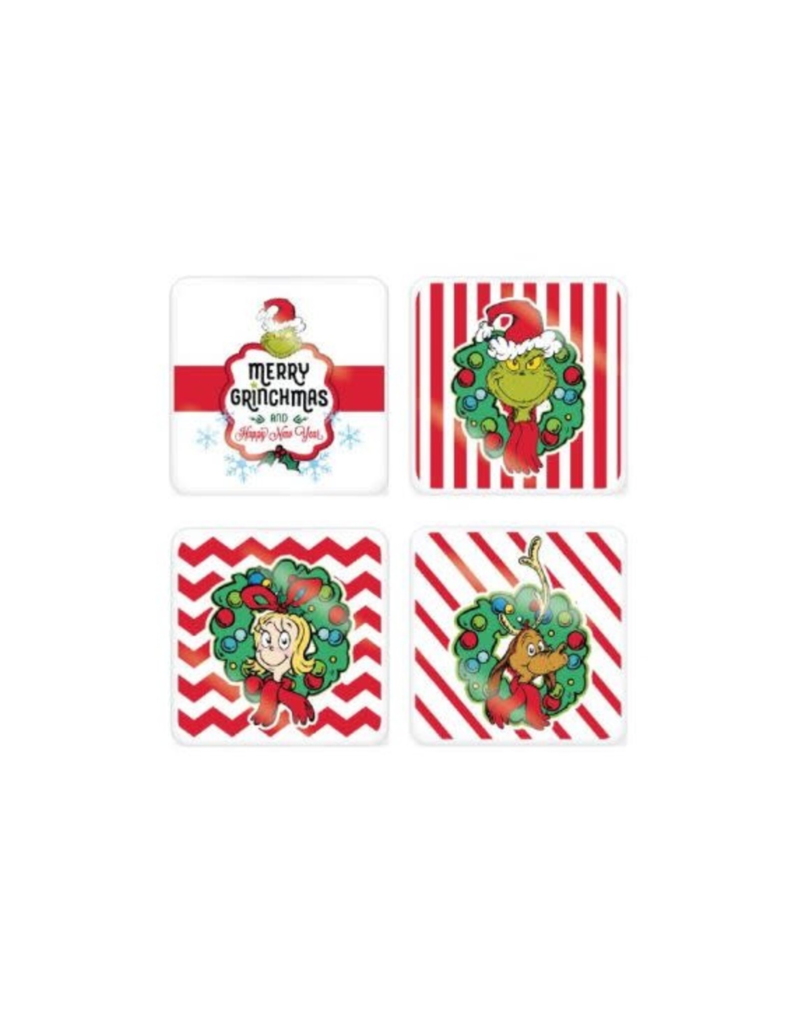 Bioworld The Grinch Cindy Lou And Max Holiday Ceramic Coasters Set of 4