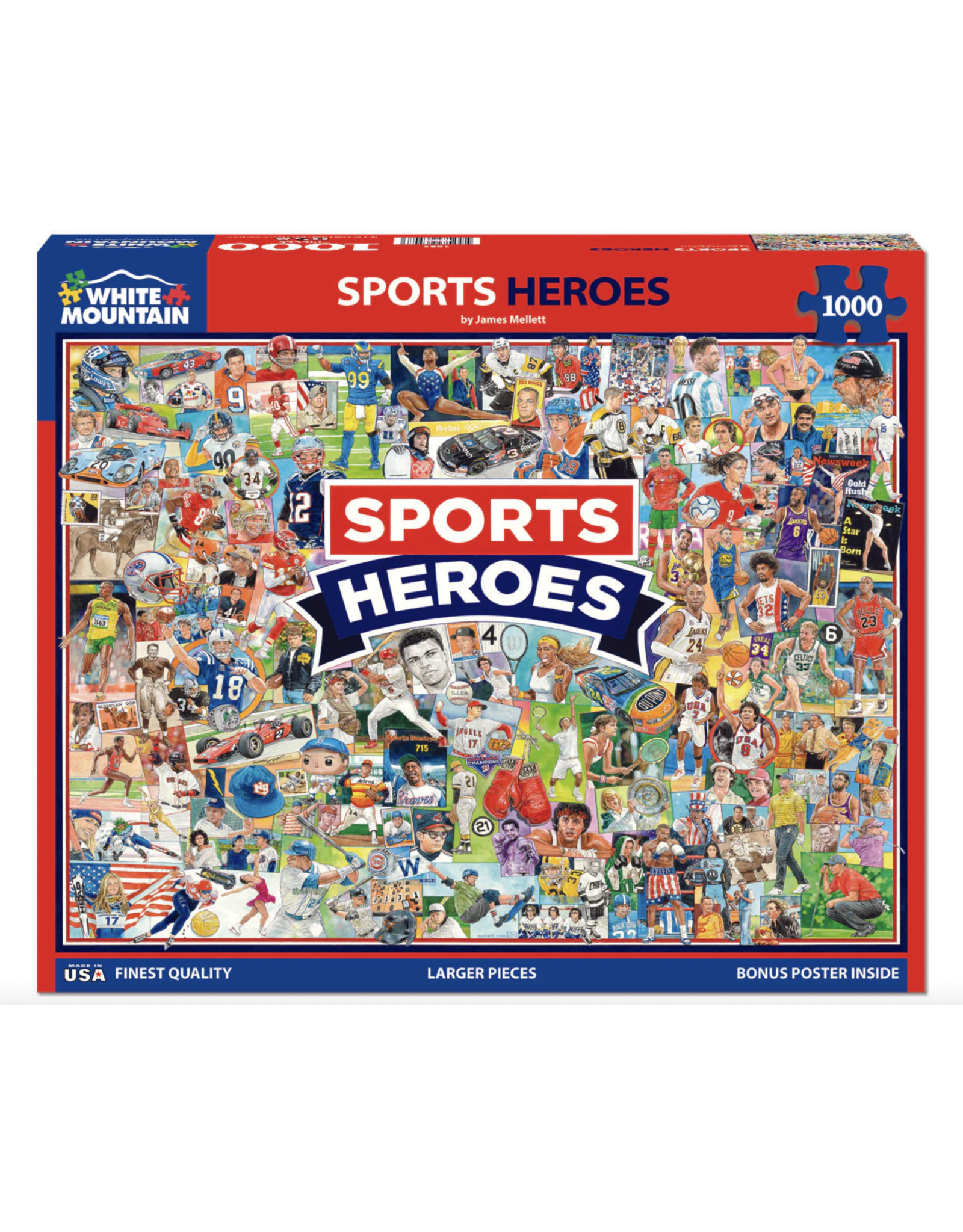 White Mountain Puzzles Sports Heroes 1000pc