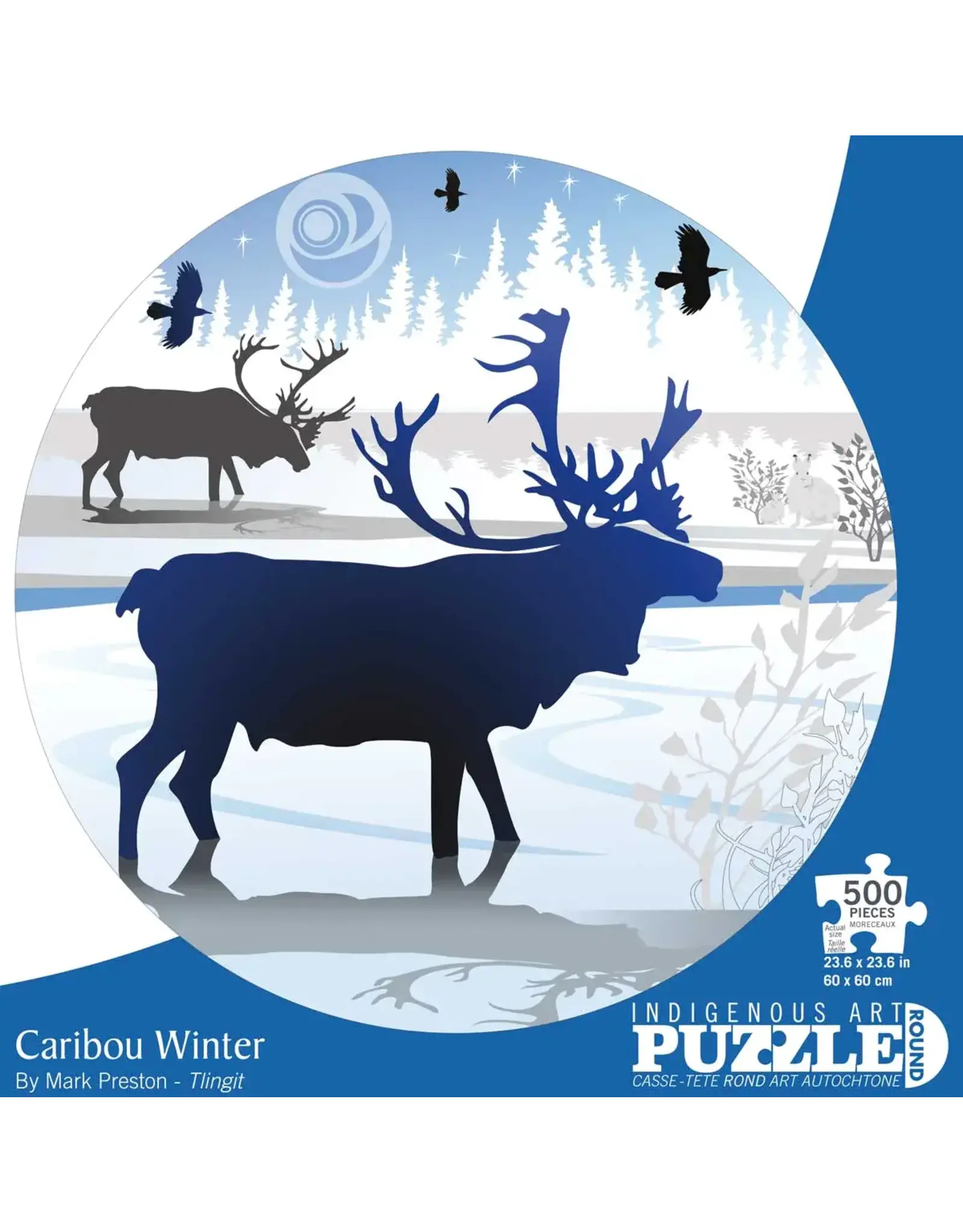 Indigenous Collection Caribou Winter 500pc Round Puzzle