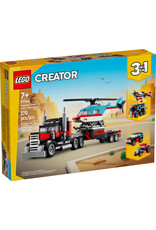 Lego Flatbed Truck with Helicopter