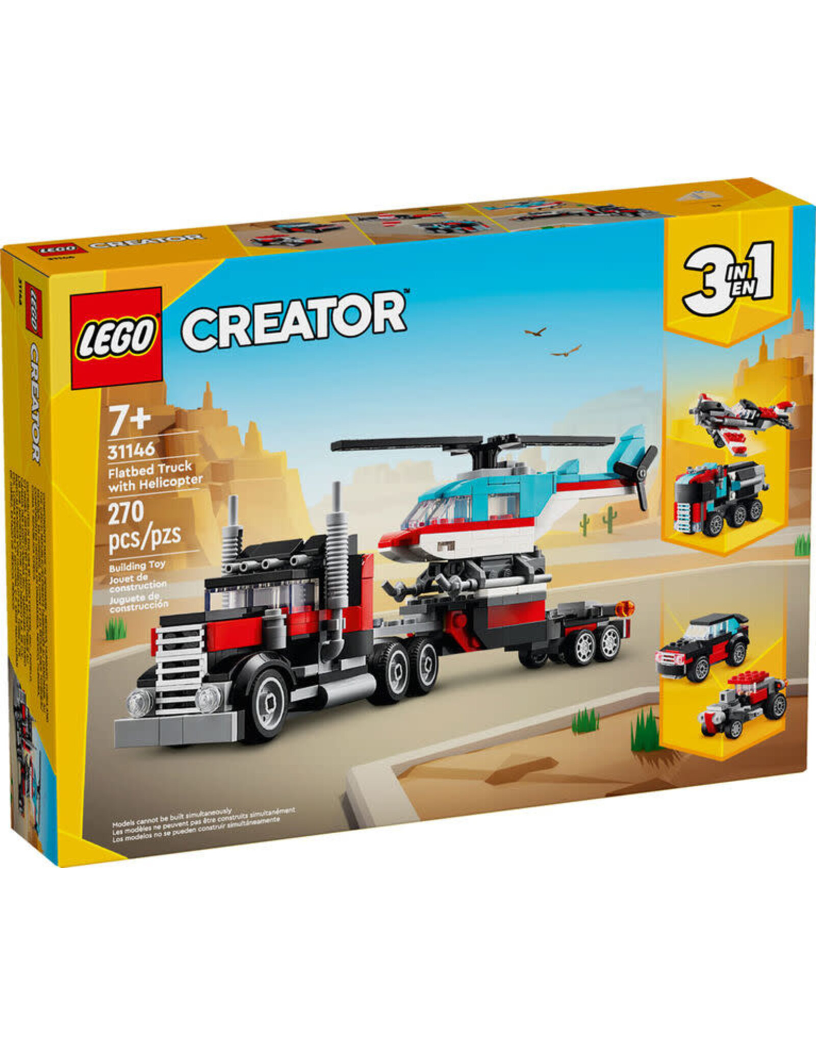 Lego Flatbed Truck with Helicopter