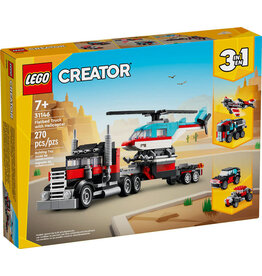 Lego Flatbed Truck with Helicopter