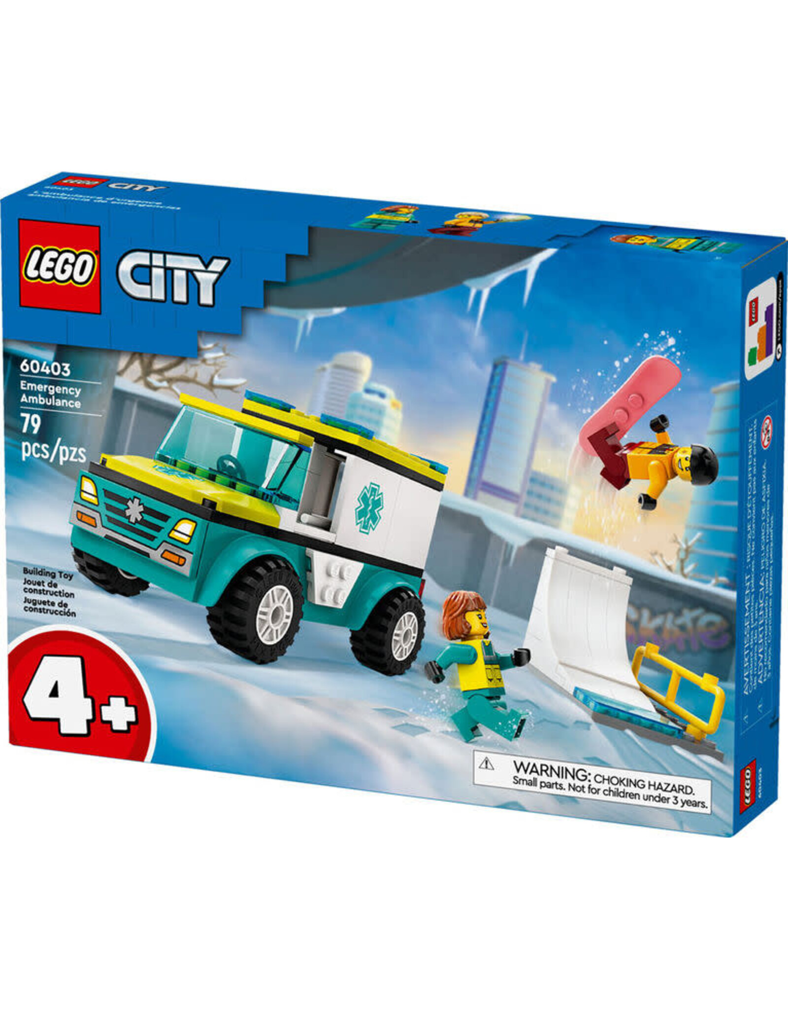 Lego Emergency Ambulance and Snowboarder