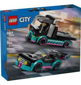 Lego Race Car and Car Carrier Truck