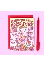 Turtle's Soup Hogs And Kisses Pigs Greeting Card