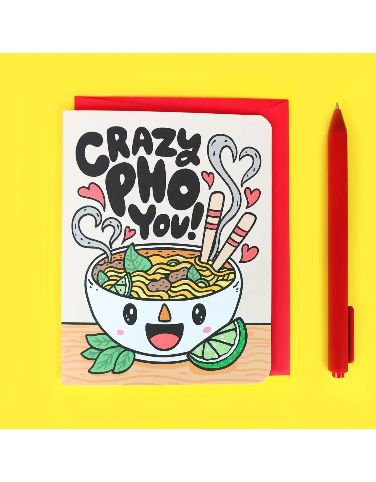 Turtle's Soup Crazy Pho You Cute Love Card