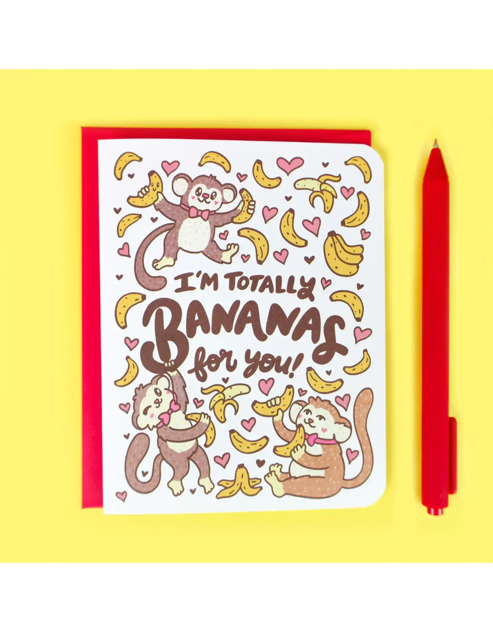 Turtle's Soup I'm Bananas for You Monkey Greeting Card