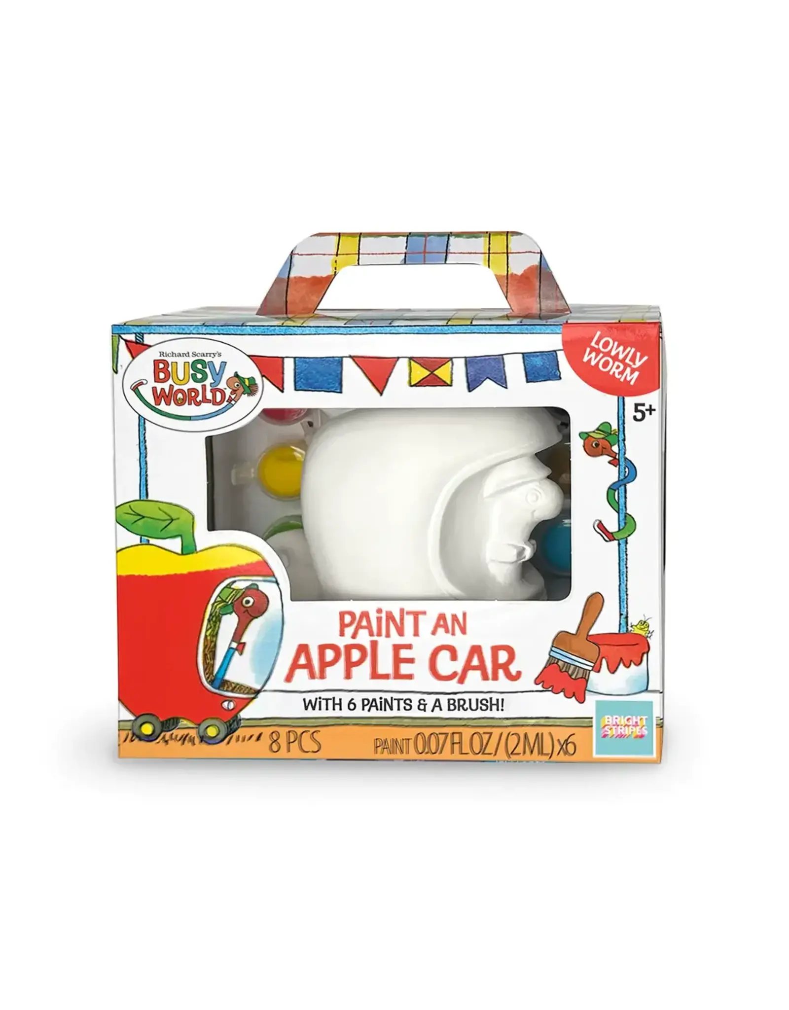 Bright Stripes Richard Scarry's Busy World Paint A Racer: Lowly Worm Apple Car
