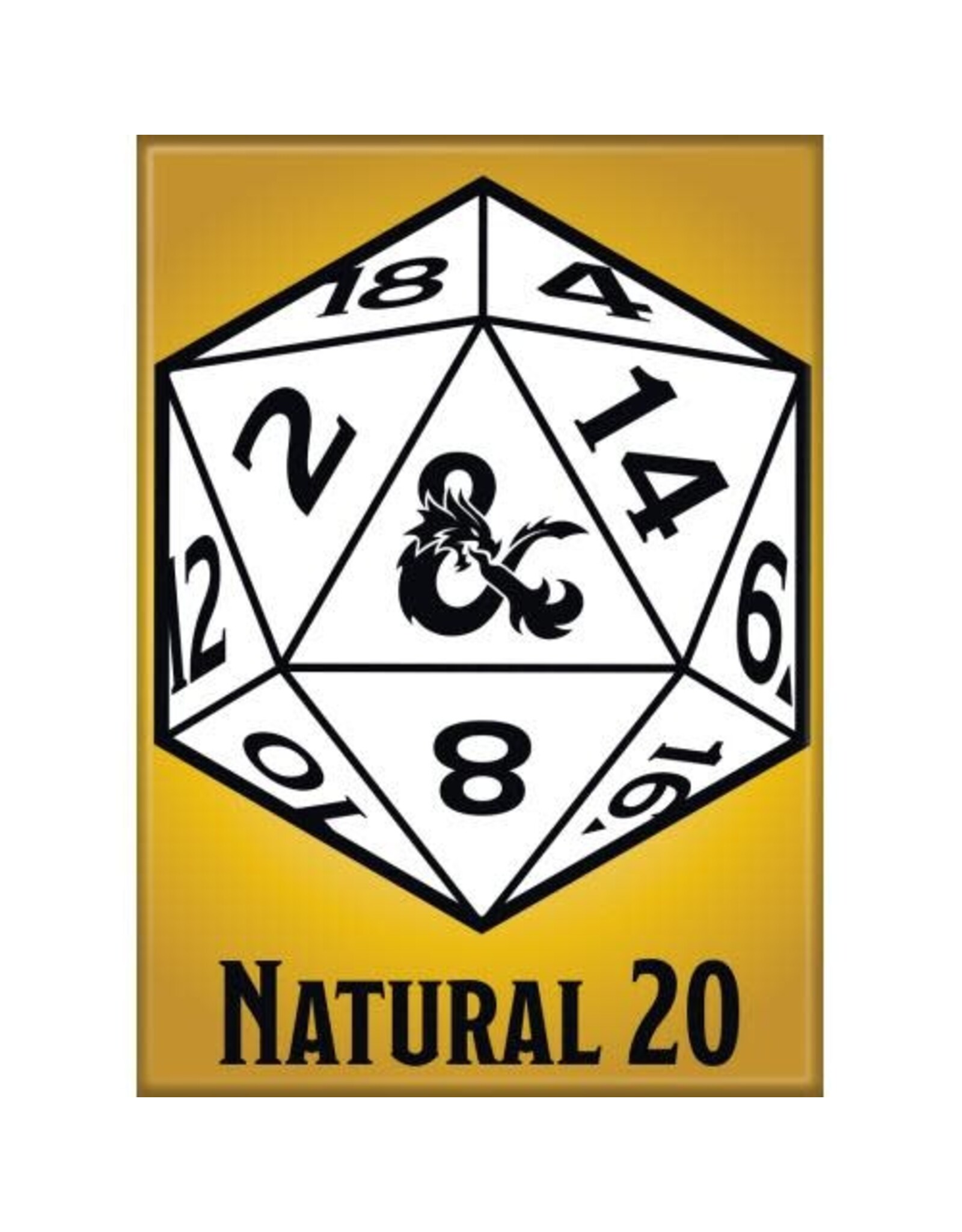 Dungeons and Dragons Natural 20 Flat Magnet