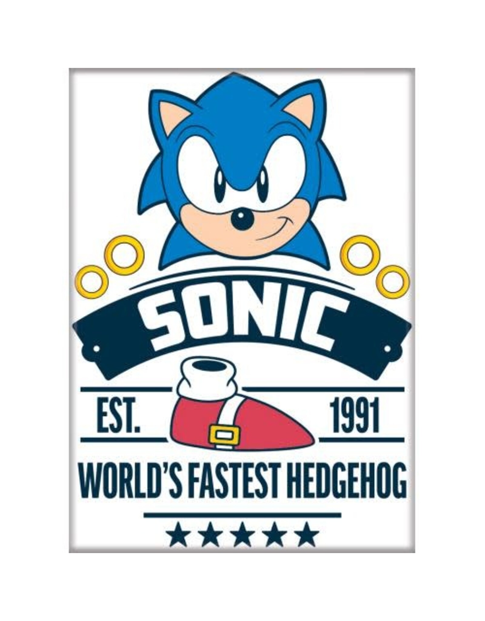 Sonic World's Fastest Hedgehog Flat Magnet