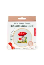 Kikkerland Mushroom Mini Cross Stitch Embroidery Kit