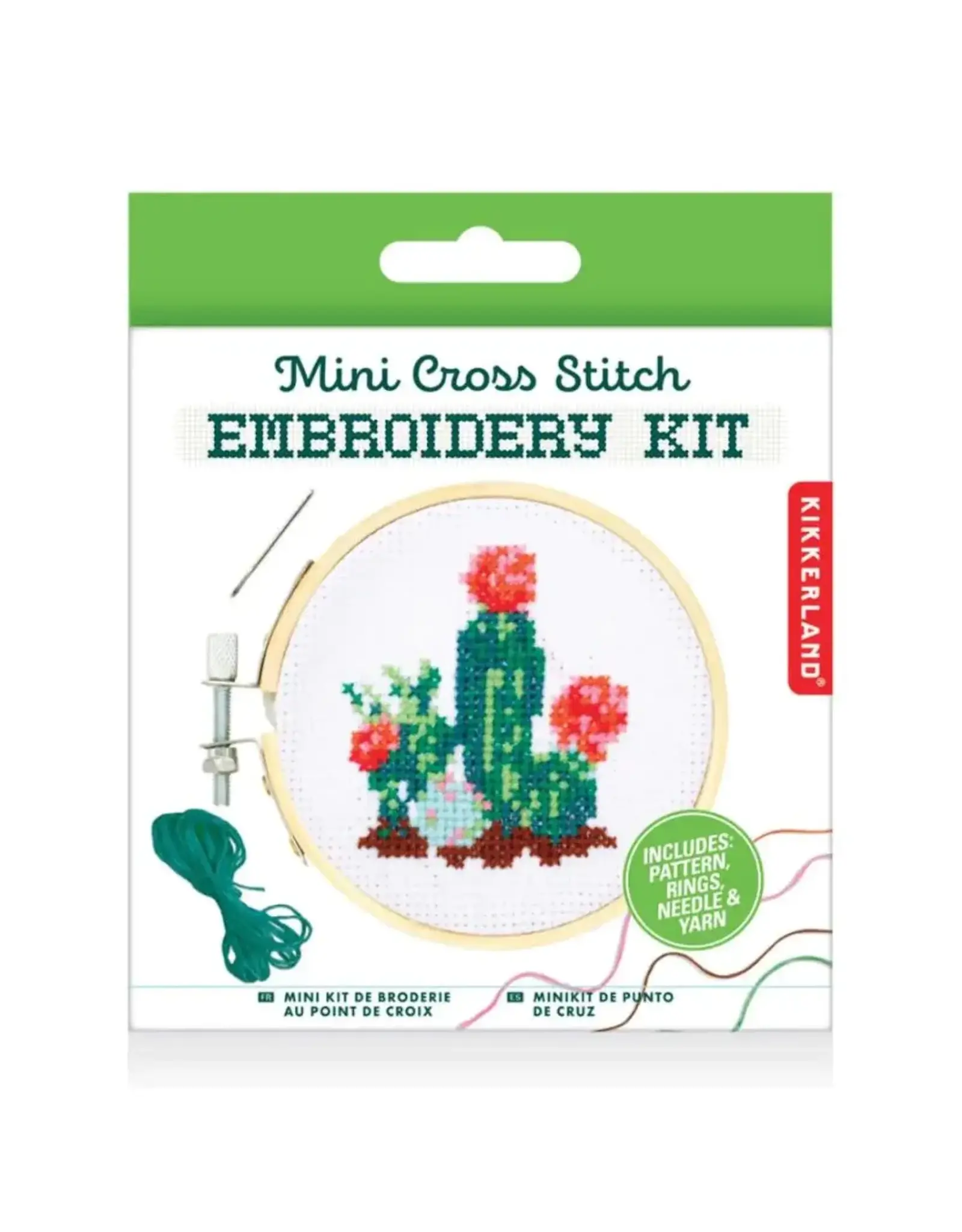 Kikkerland Cactus Mini Cross Stitch Embroidery Kit