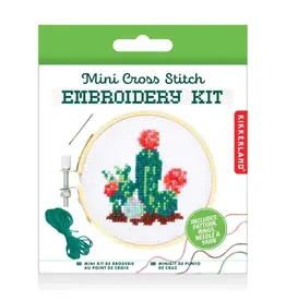 Kikkerland Cactus Mini Cross Stitch Embroidery Kit