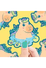 Turtle's Soup Capybara Pond Vinyl Sticker