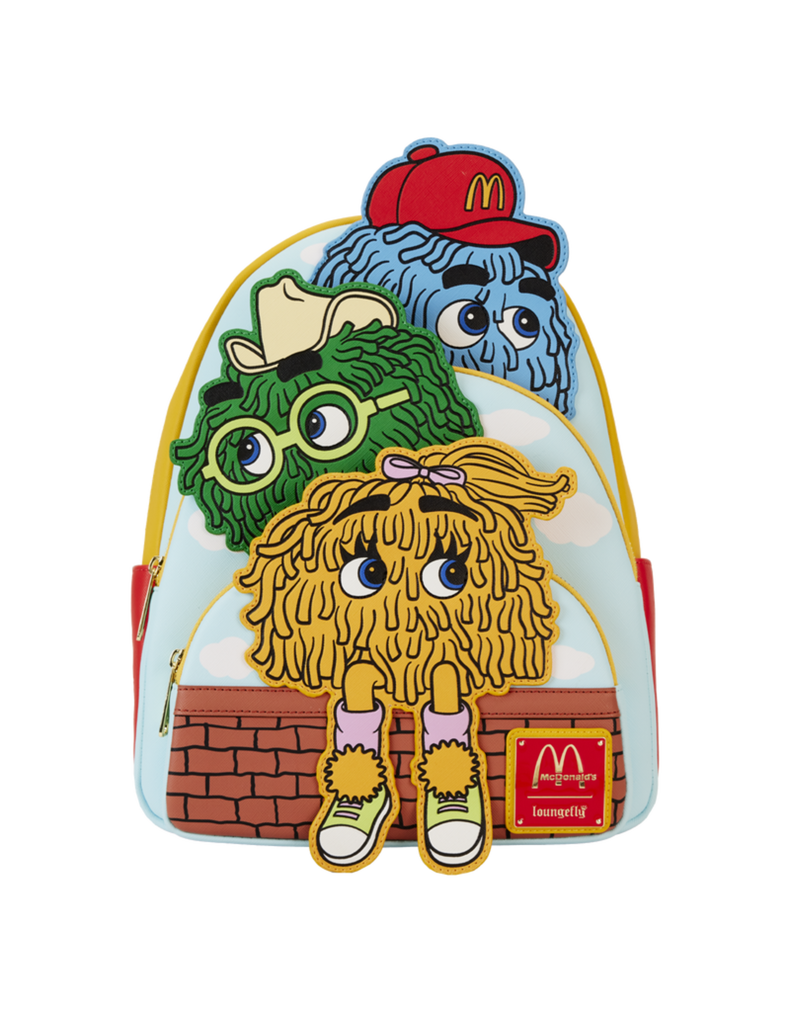 Loungefly McDonald's Vintage Fry Guys Triple Pocket Mini Backpack