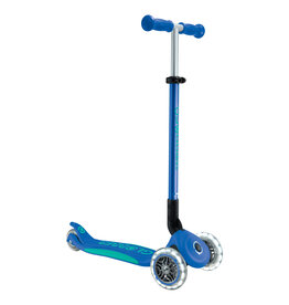 Globber Scooters & Bikes Globber Primo Foldable with Lights - Navy Blue/Emerald Green