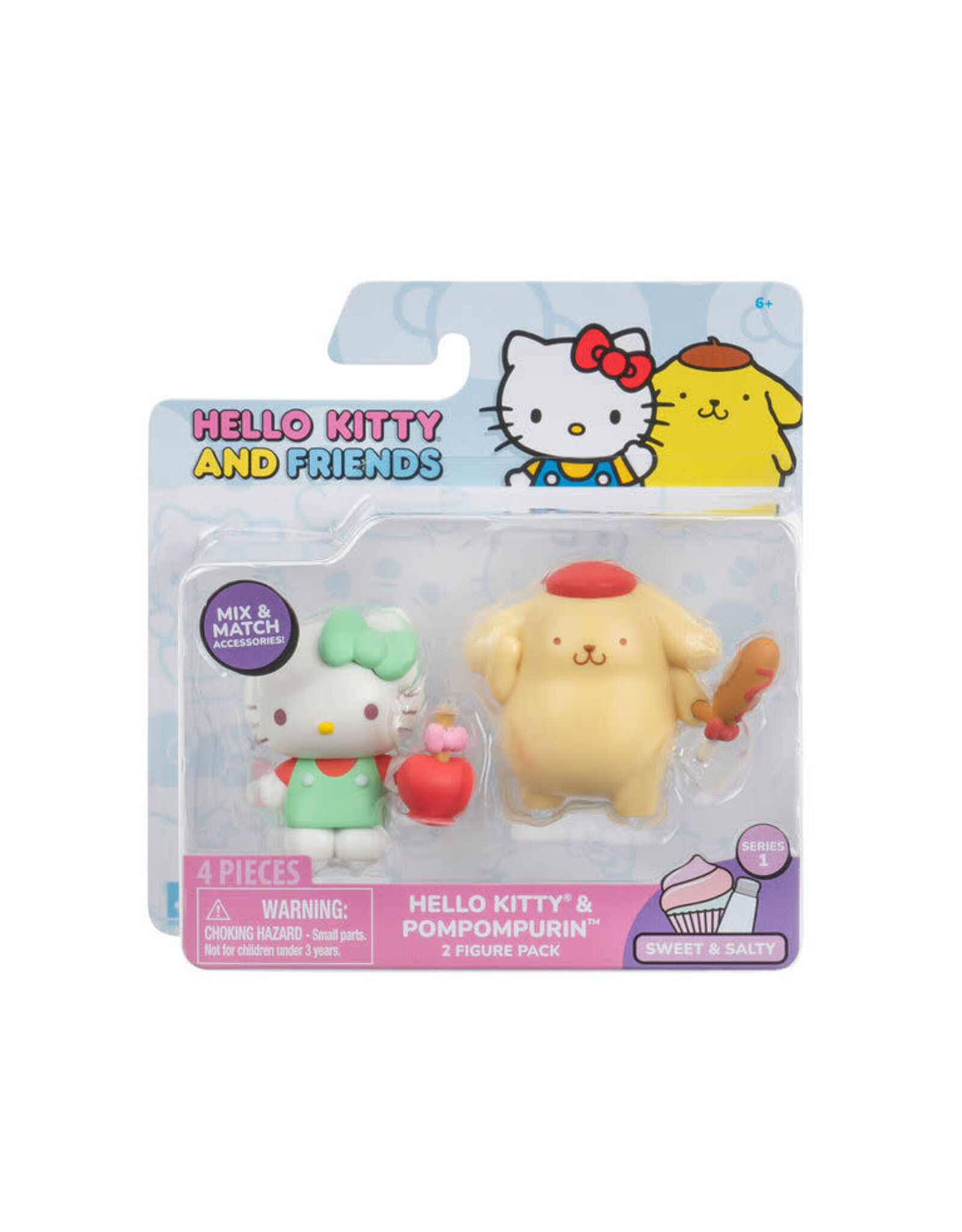 Hello Kitty and Friends 2 Figure Pack - Hello Kitty & Pompompurin (Caramel Apple & Corndog)