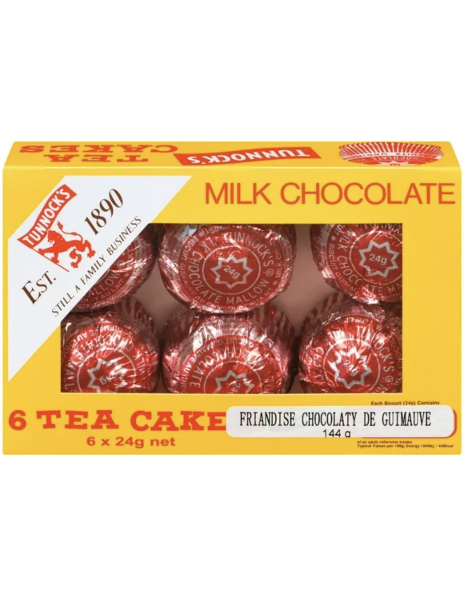 Tunnocks Milk Chocolate Tea Cakes 6pk (British)