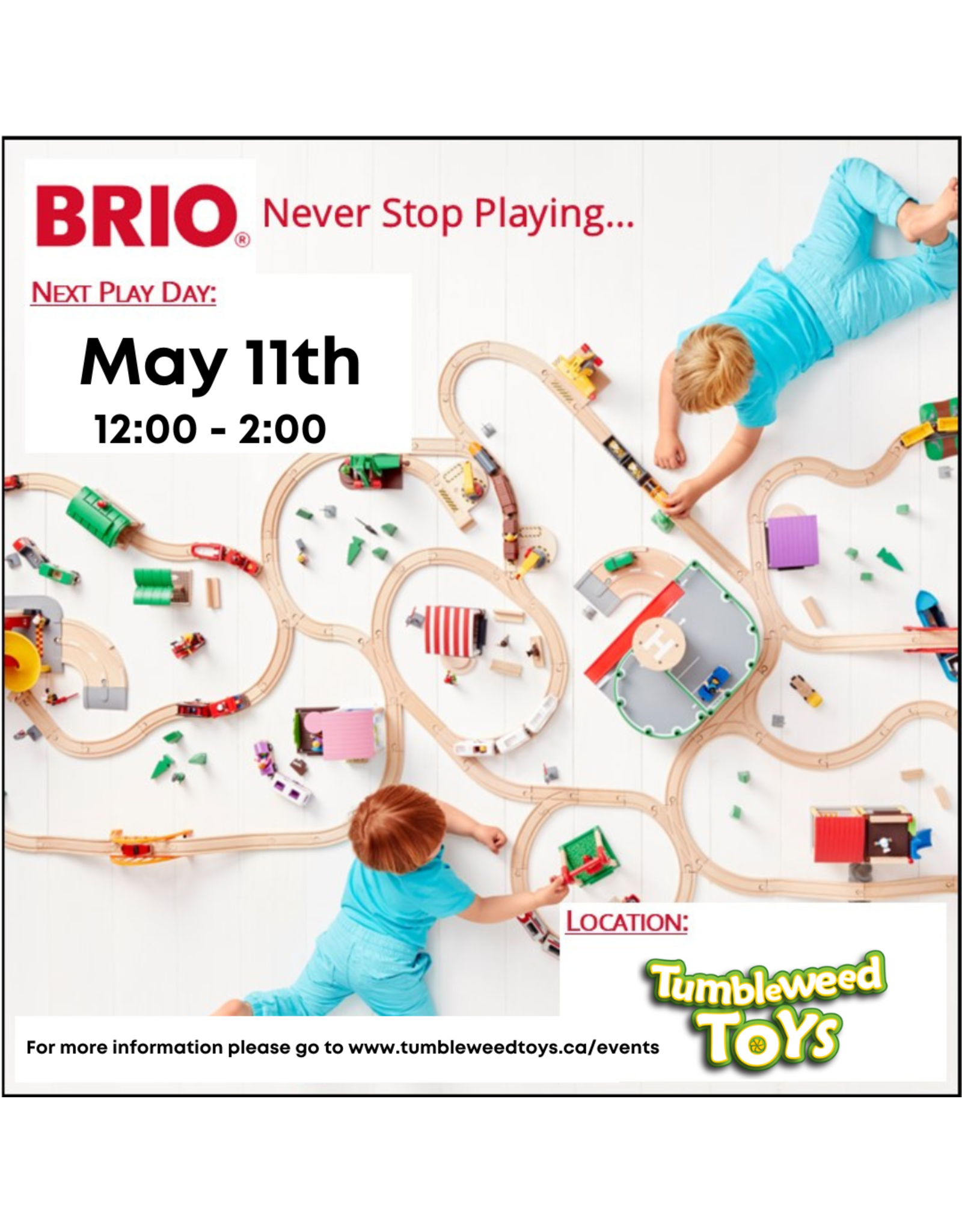 Brio Play Day 12:00 - 2:00 - May 11
