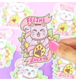 Turtle's Soup Neko Maneki Feline Lucky Cat Vinyl Sticker