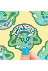 Turtle's Soup Hello World Earth Vinyl Sticker