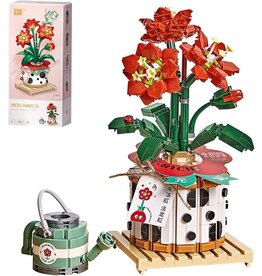 LOZ Red Flowers with Watering Can Mini Blocks Set