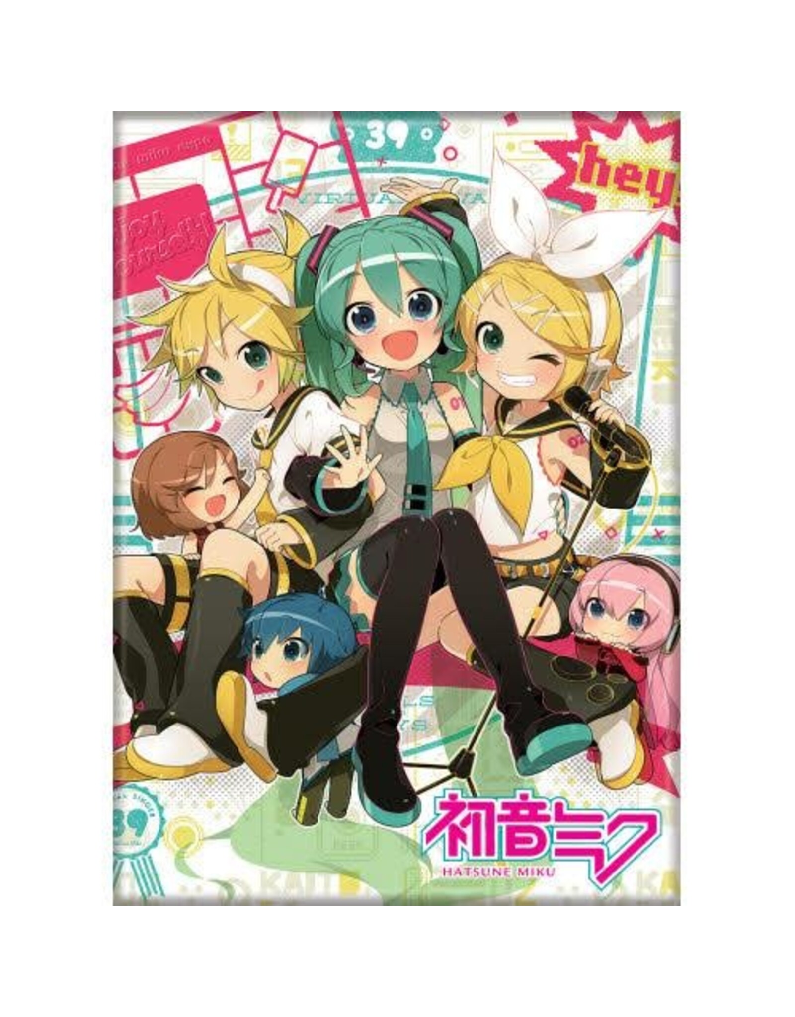 Hatsune Miku Group White Flat Magnet