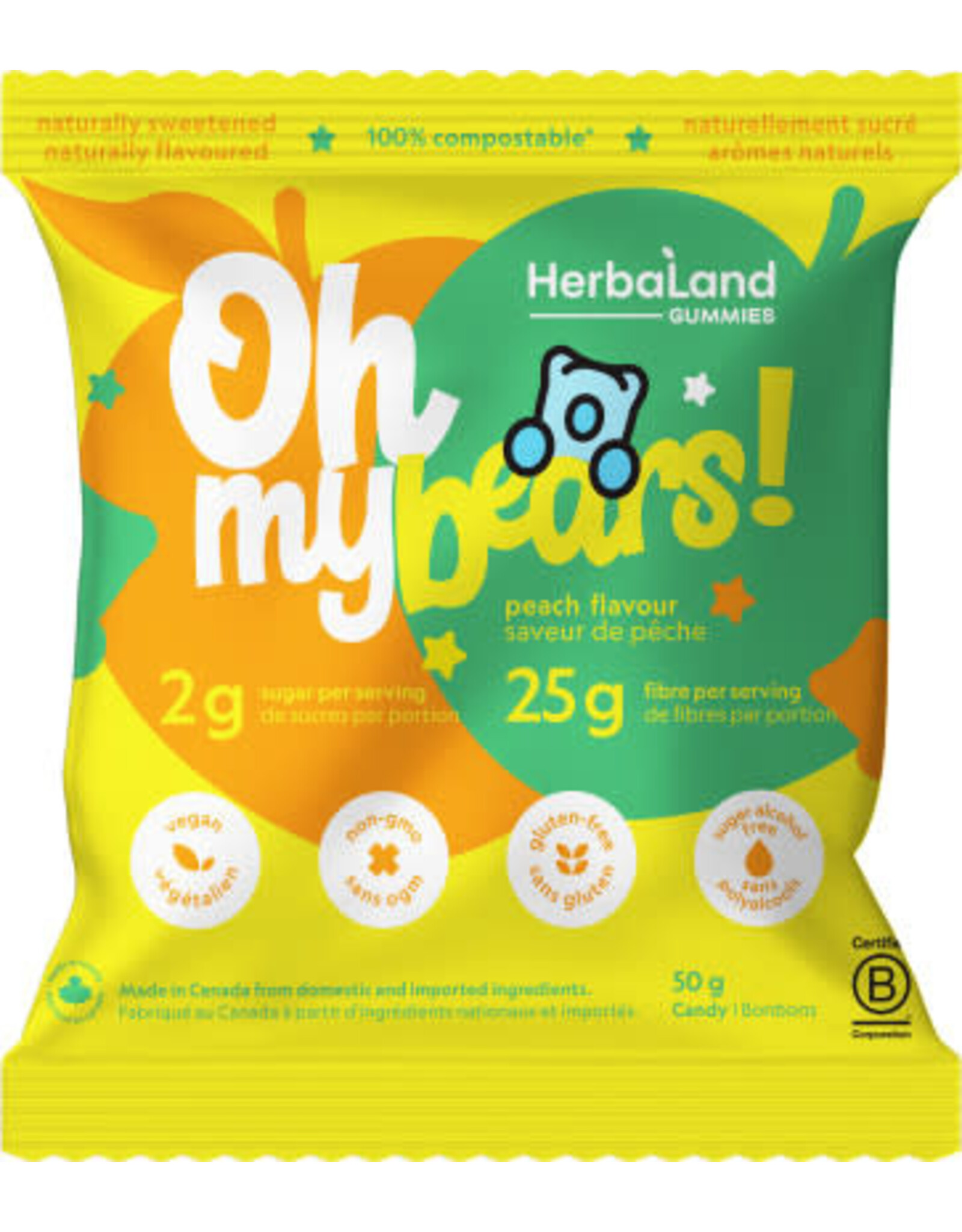 HerbaLand Oh My! Bears-Peach Gummies