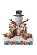 Jim Shore Chip and Dale with Snowman "Friendship & Festivities*