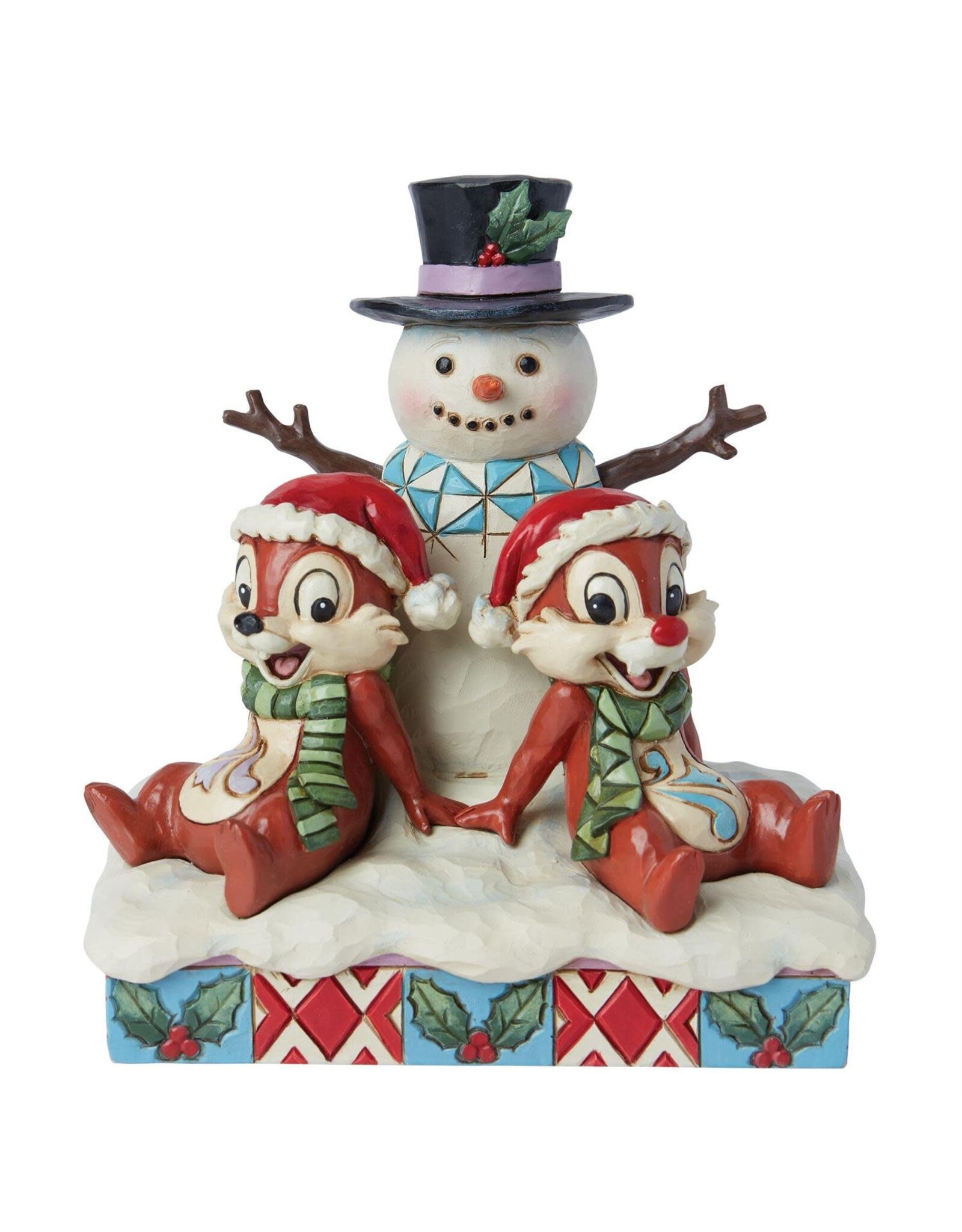 Jim Shore Chip and Dale with Snowman "Friendship & Festivities*