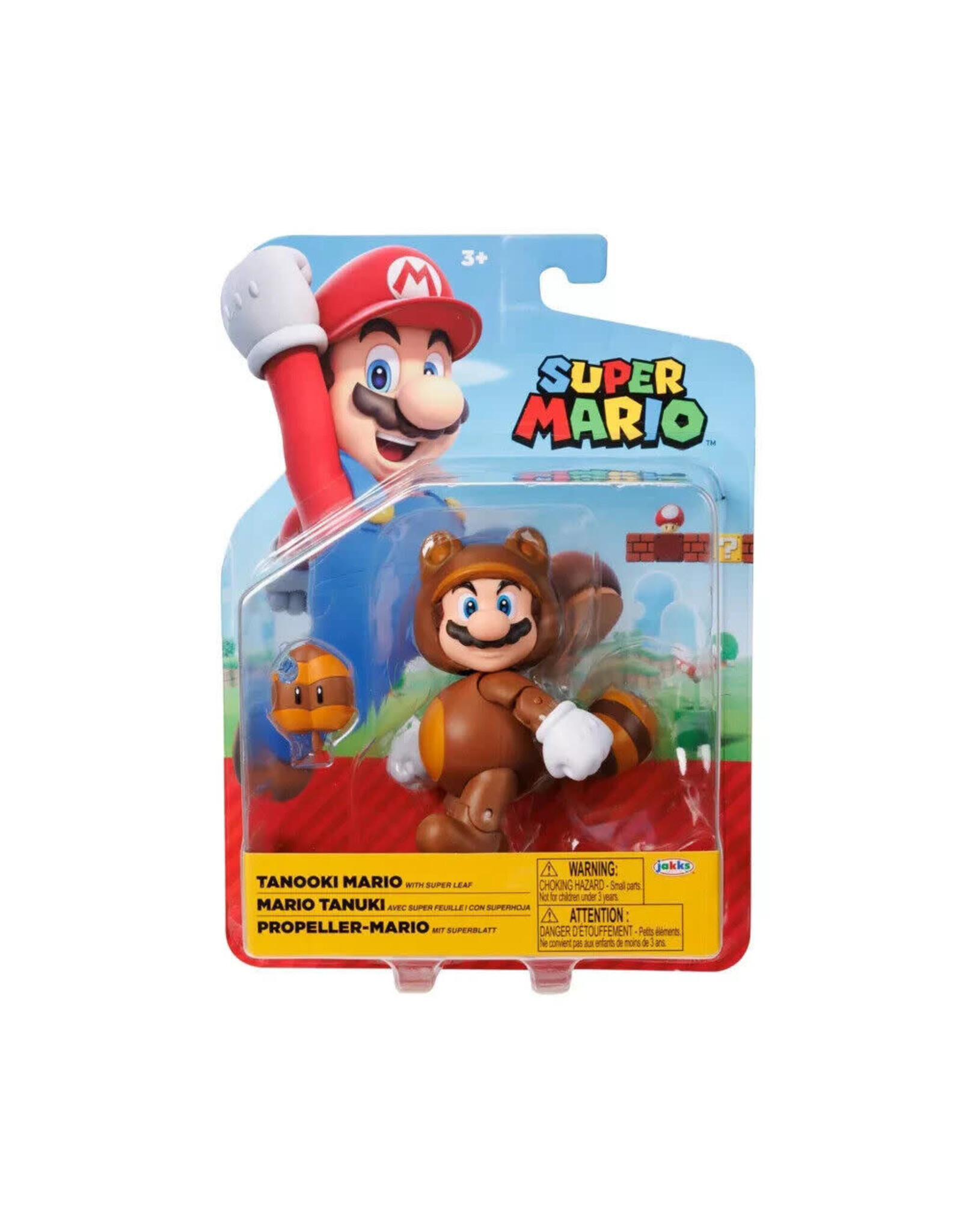 4" Super Mario Figure - Tanooki Mario with Super Leaf