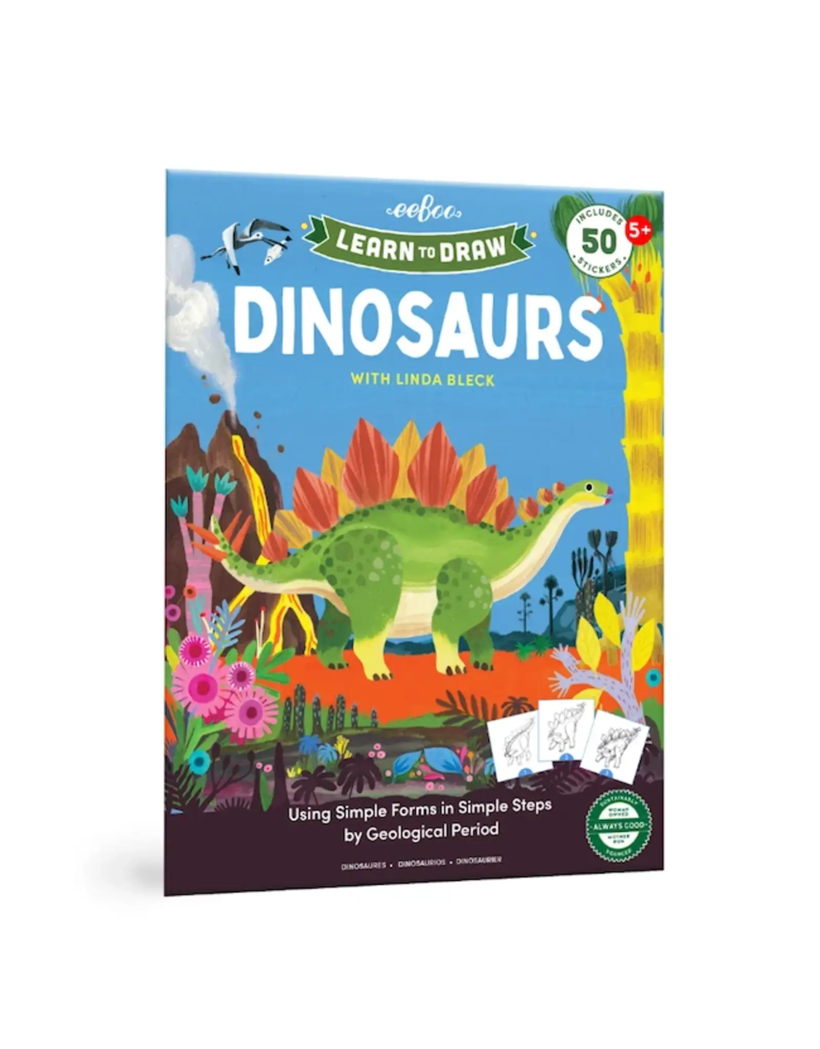 eeBoo Learn to Draw Dinosaurs with Stickers
