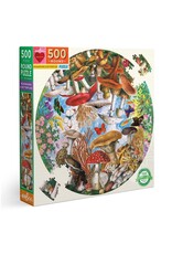 eeBoo Mushrooms and Butterflies 500pc Round Puzzle